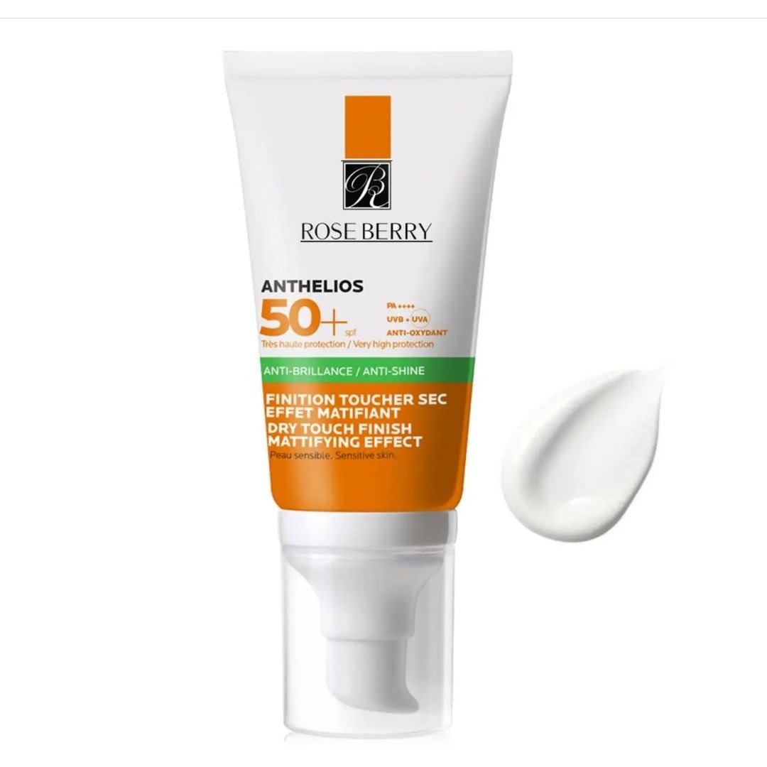 ضد آفتاب آنتلیوس ضد براق و مات رزبری حجم 50 میل ROSE BERRY ANTHELIOS ANTI-SHAIN GEL-CREAM SPF 50 SUNCREAM 50ML