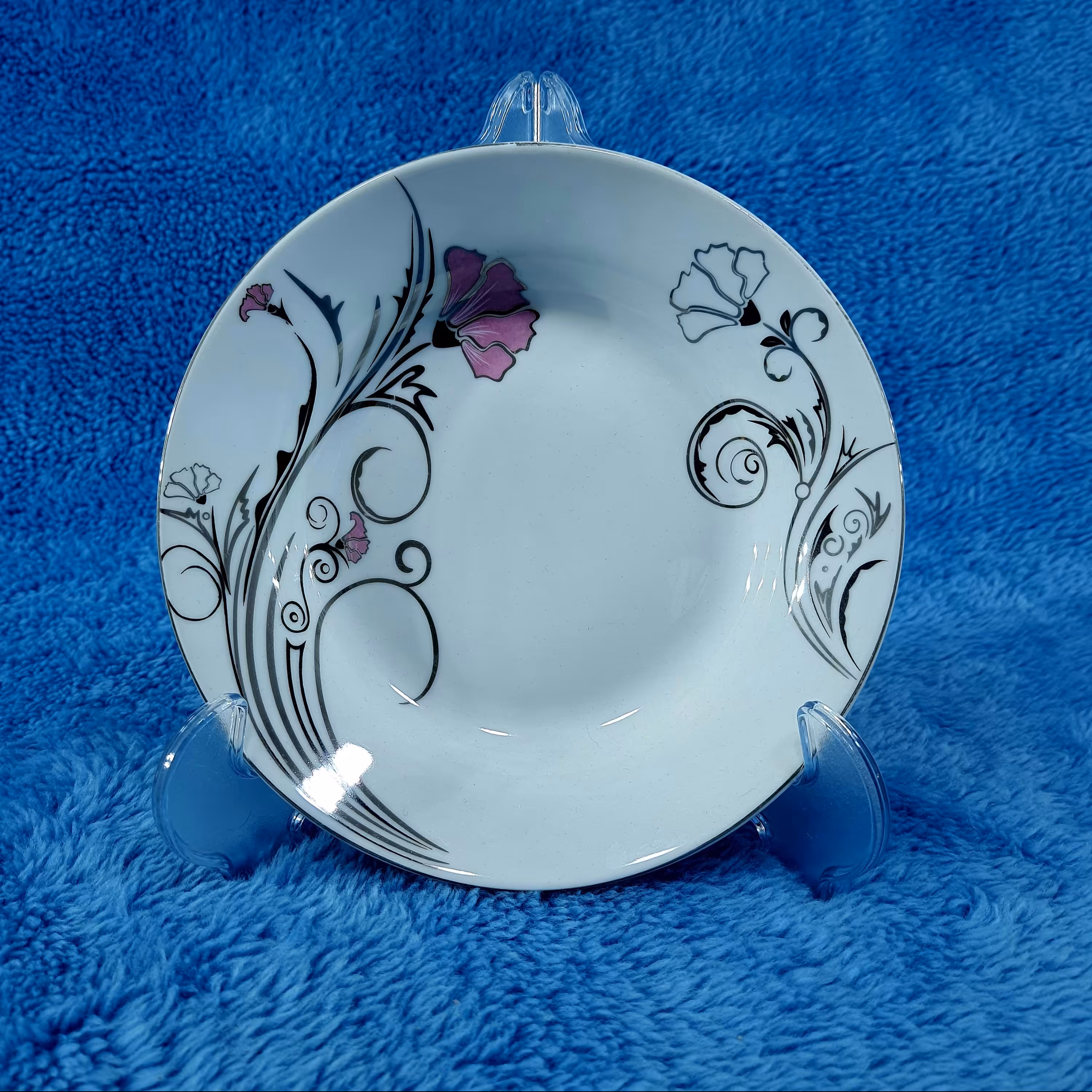 بشقاب خورش خوری سایز 21 چینی پارس کد 974 در بسته 6 عددی