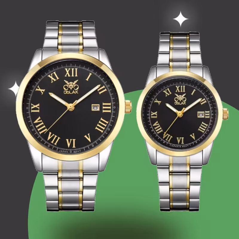 ست ساعت مچی عقربه ای زنانه و مردانه اوبلاک مدل 72697 