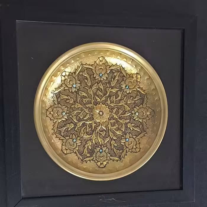 تابلوی قلمزنی شده،بشقاب برنجی  ،قبول انواع سفارشات 