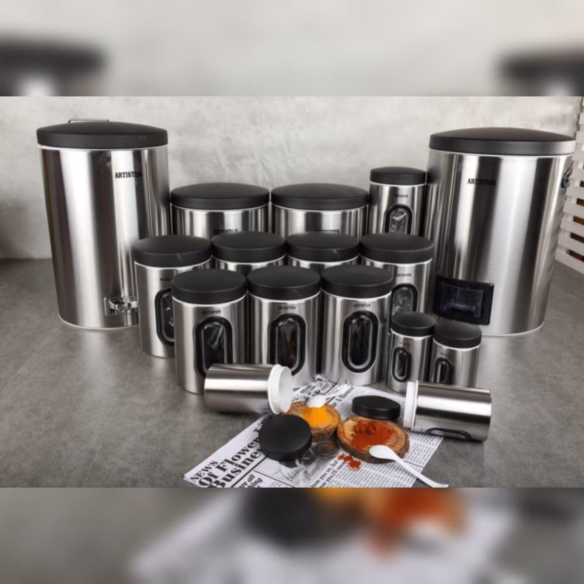 سرویس آشپزخانه 16 پارچه بدنه استیل در 3 رنگ 