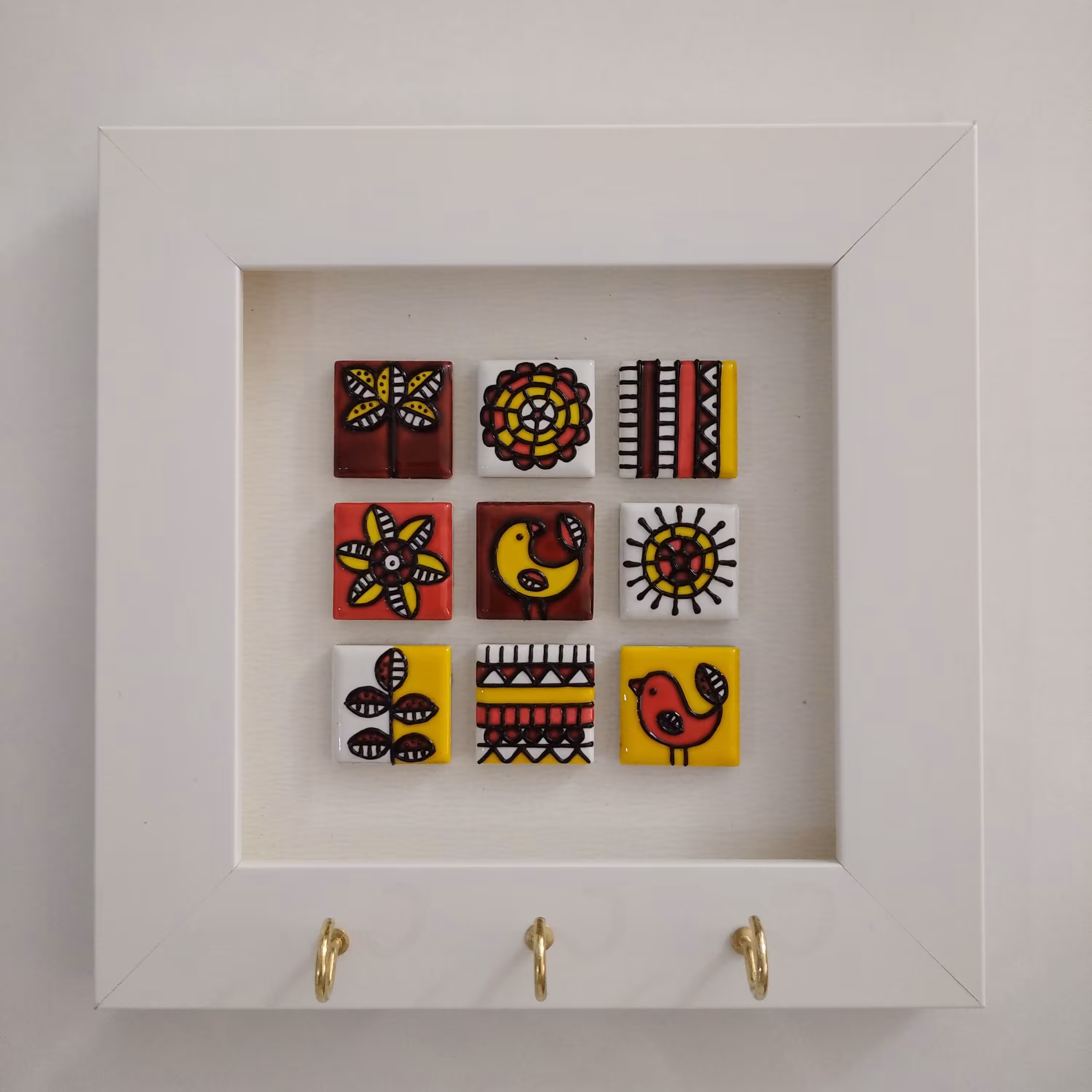 جاکلیدی کاشی ویترای رنگ بندی قرمز ابعاد 17 در 17