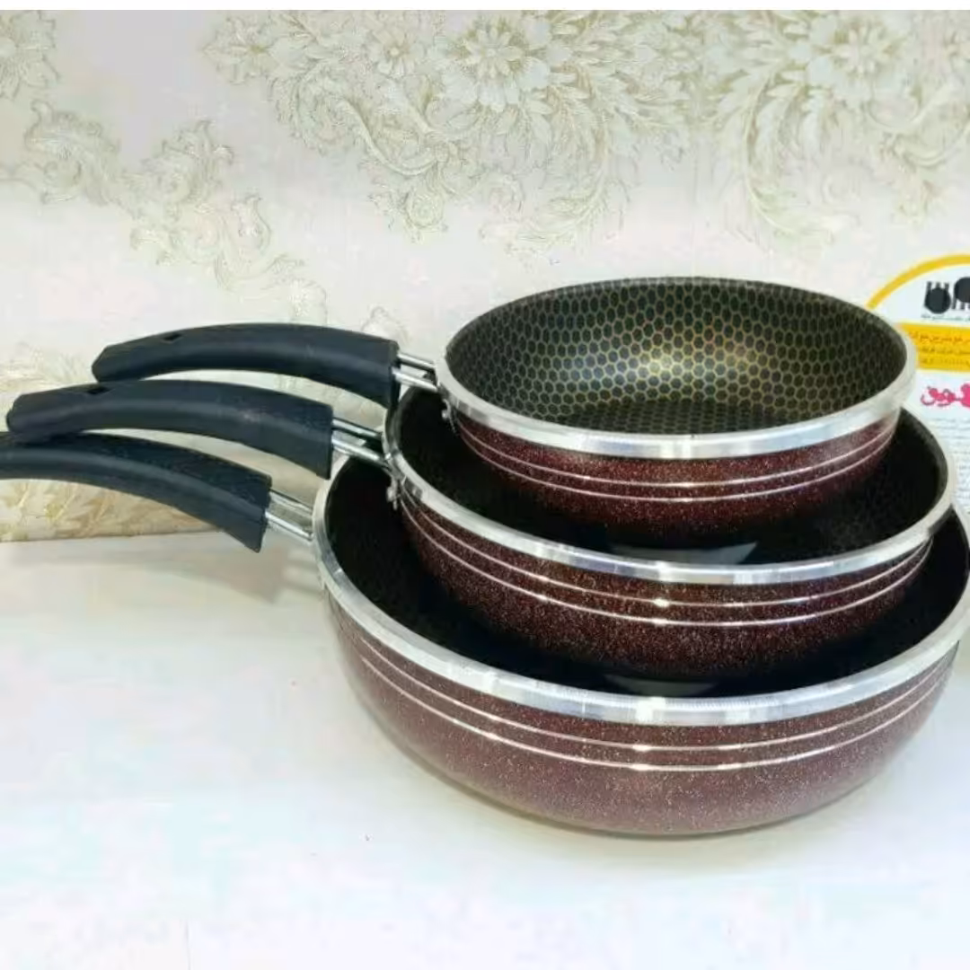 3 ماهیتابه زنبوری با درب پریکس 