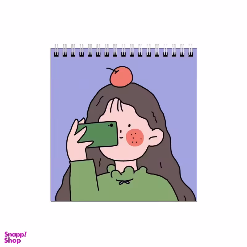 دفتر طراحی طرح دختر عکاس و سیب کد 7700968