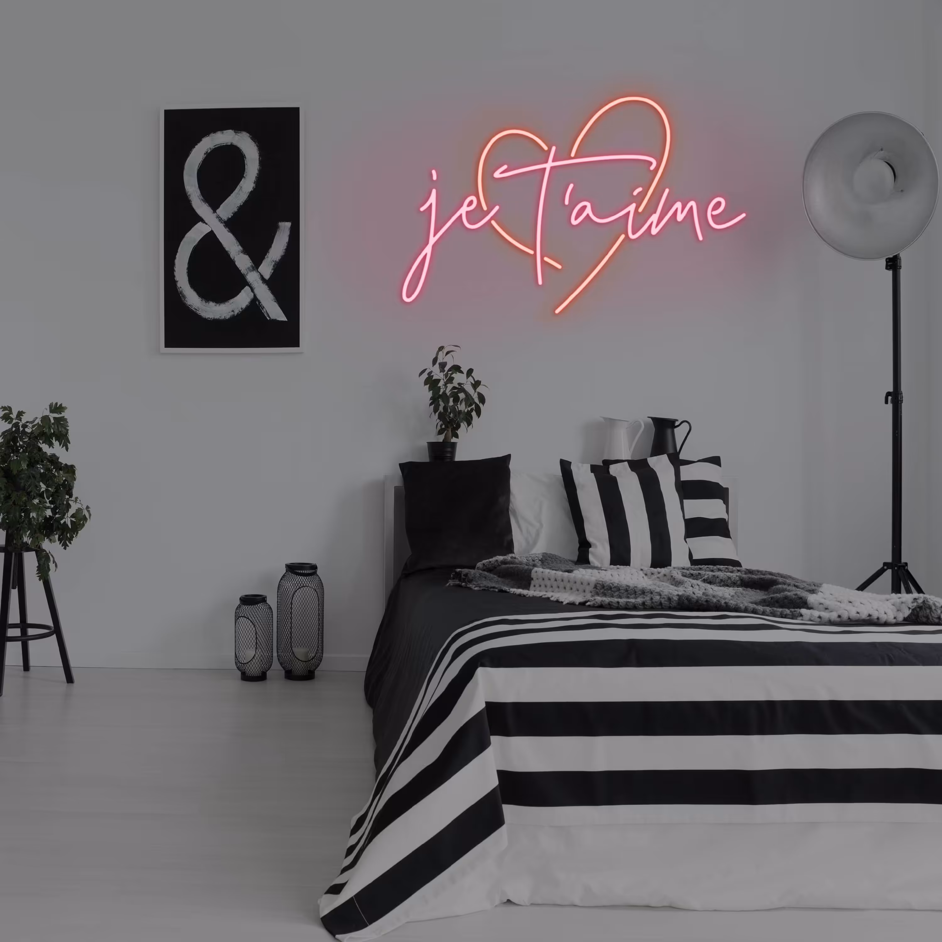 تابلو نئون طرح je taime