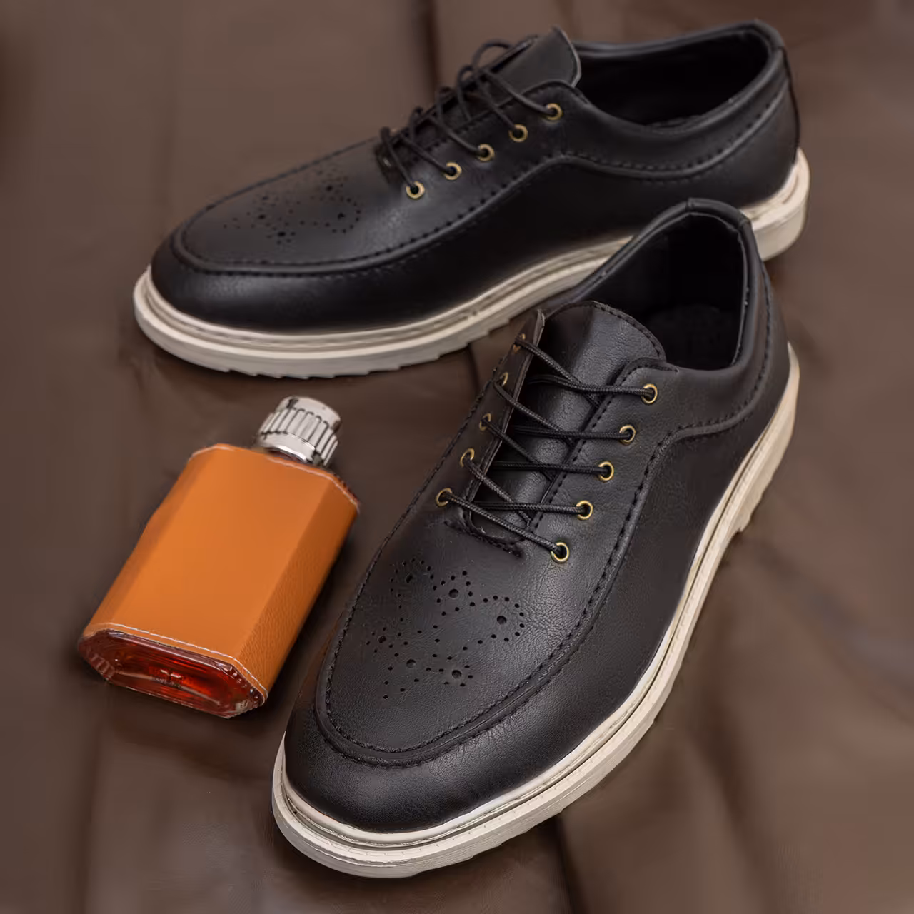 کفش تخت مشکی مردانه مدل G623