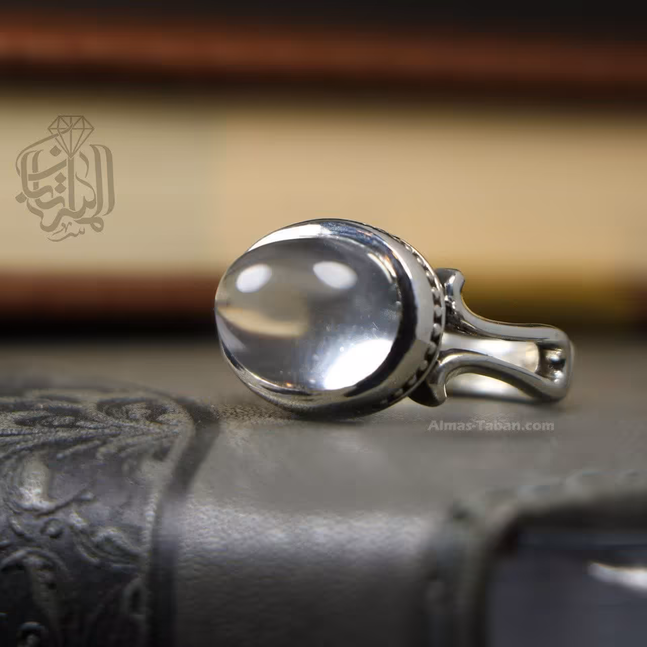 انگشتر نقره مردانه دُر نجف اصل کد 2361