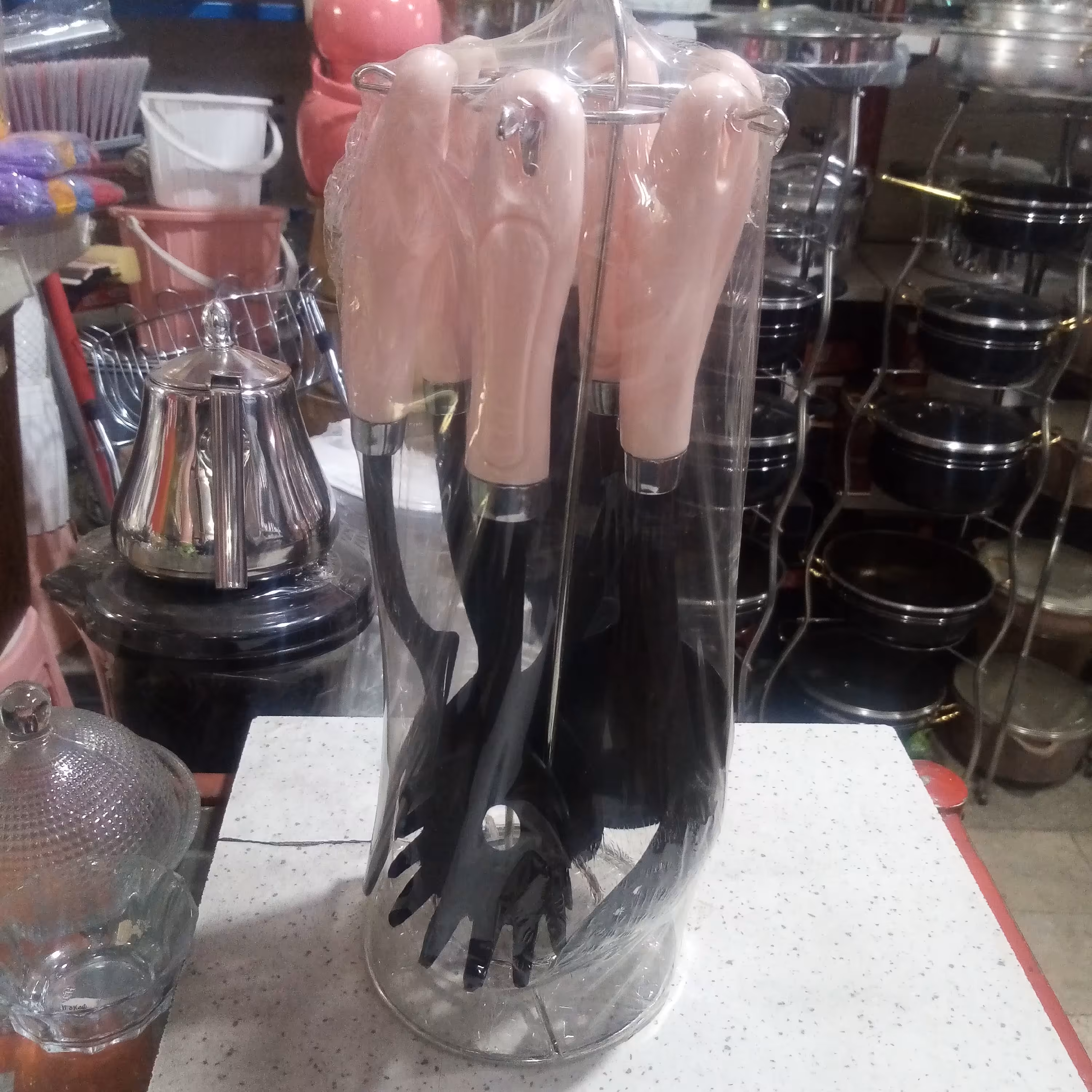 کف گیر ملاقه سیلیکونی 6پارچه با استند