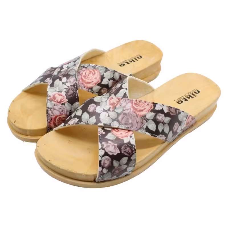 دمپایی نیکتا LPC-014 کد 2033 گل رز مشکی  