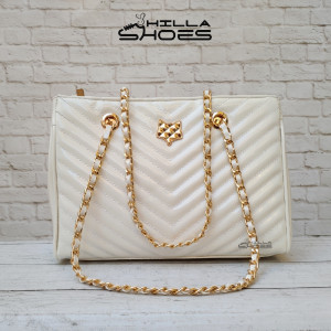 کیف زنانه مجلسی چرم ورنی براق سایز متوسط رنگ سفید