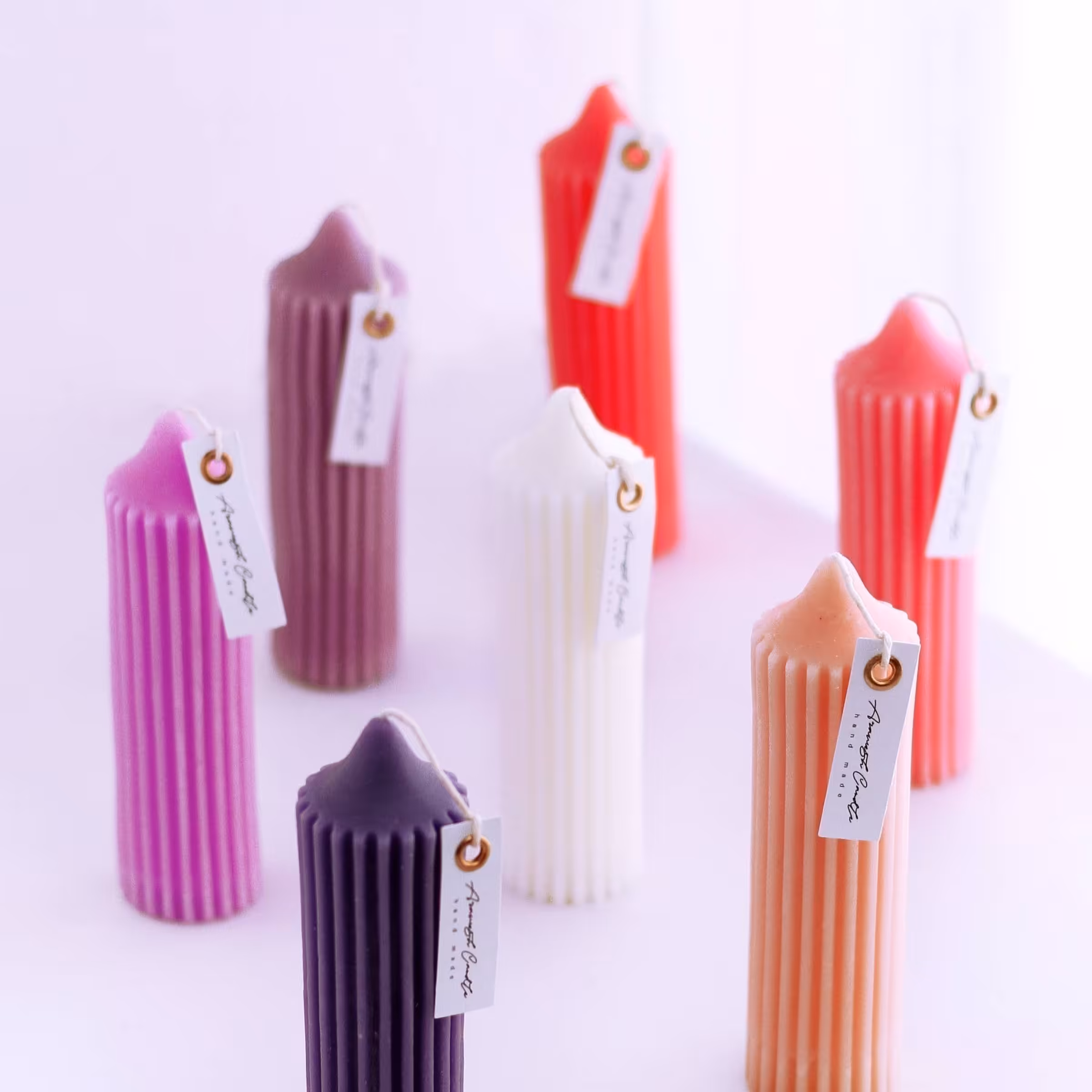 شمع استوانی ای شیاردار دست ساز