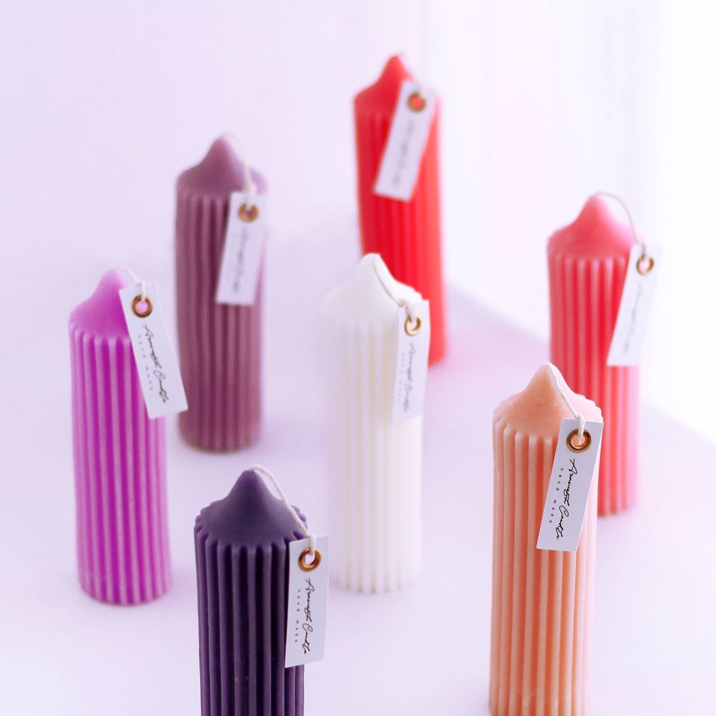 شمع استوانی ای شیاردار دست ساز