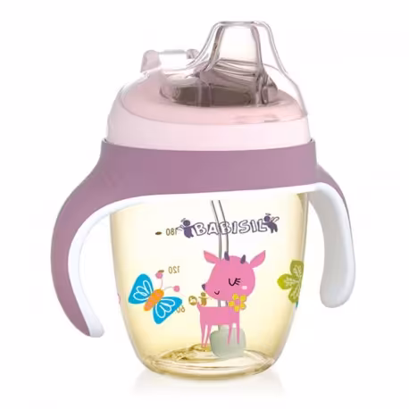 لیوان آبمیوه خوری دسته دار صورتی بیبی سیل Babisil