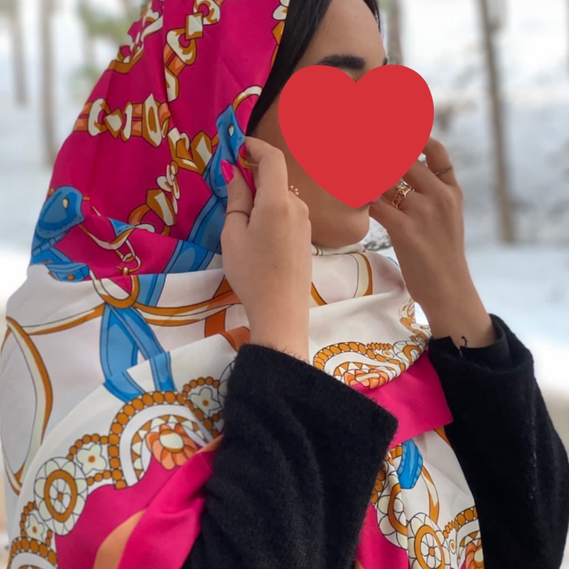روسری سرخابی ابریشم جدید (لیزنیست و رنگبندی دارد)