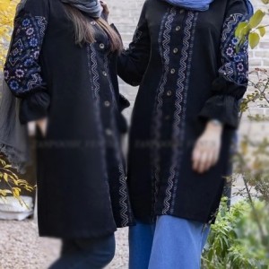 مانتو زنانه نخی مدل گلدوزی شده