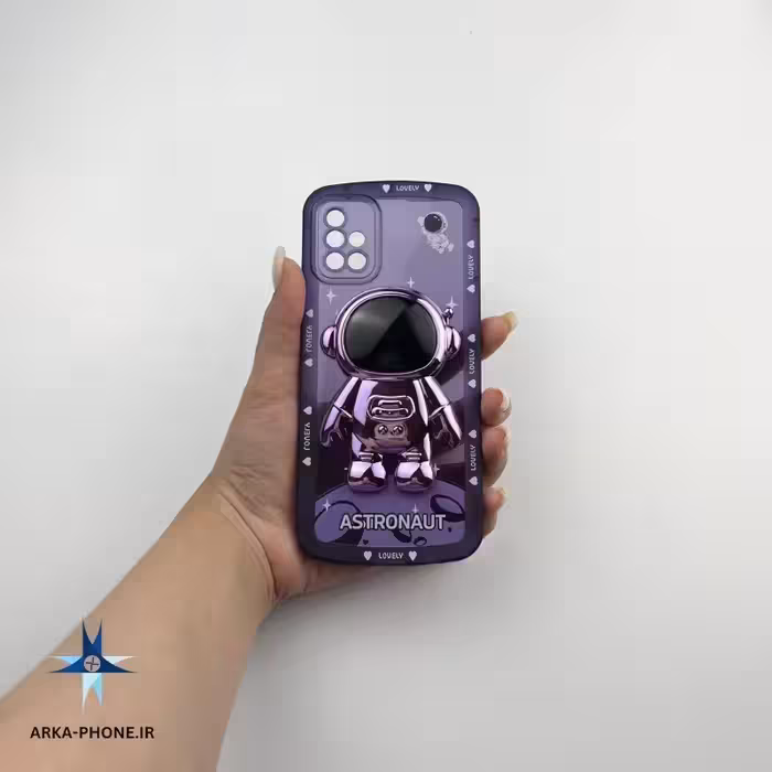 قاب گوشی Galaxy A51 سامسونگ طرح دار شفاف فضایی وپاپ سوکت فضانوردی 