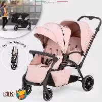 کالسکه دوقلو پشت‌سرهم اله‌له مدل Due رنگ پودری