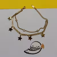 دستبند استیل دو ردیفه جذاب و بسیار با کیفیت ،آبکاری عالی و رنگ ثابت