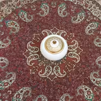  ترمه  مربع طرح سپهر رنگ زرشکی ابعاد 90 در 90