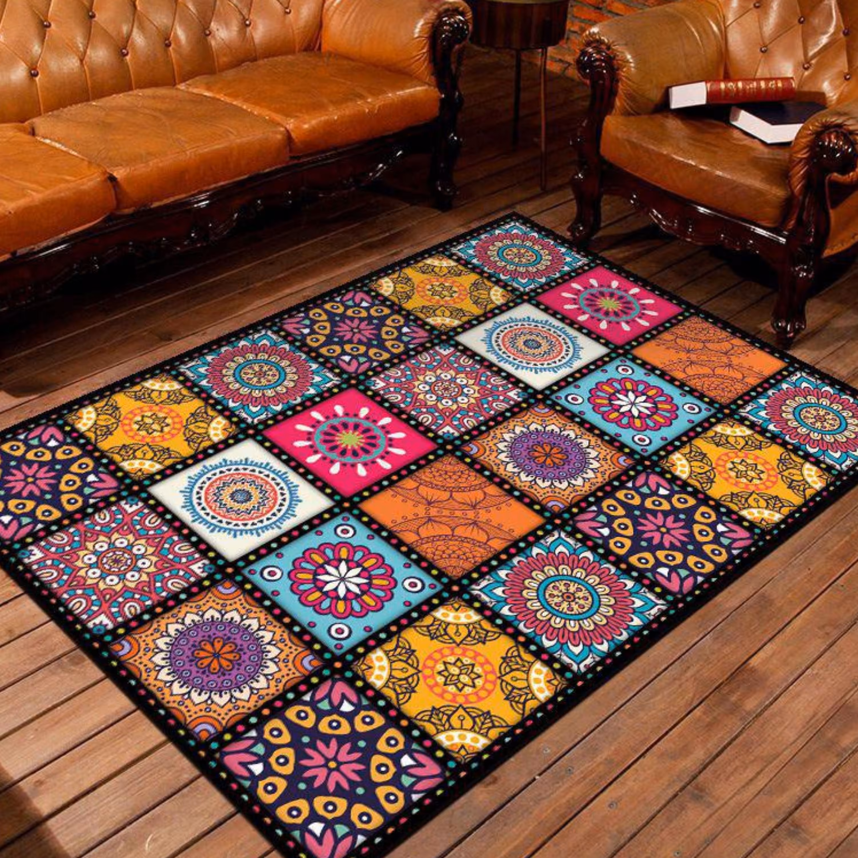 فرشینه مخمل لایکتیک سه لایه سایز 100 در 140 طرح سنتی