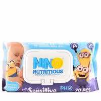 دستمال مرطوب نینو با عصاره کالاندولا مناسب پوست حساس بسته 70 عدد