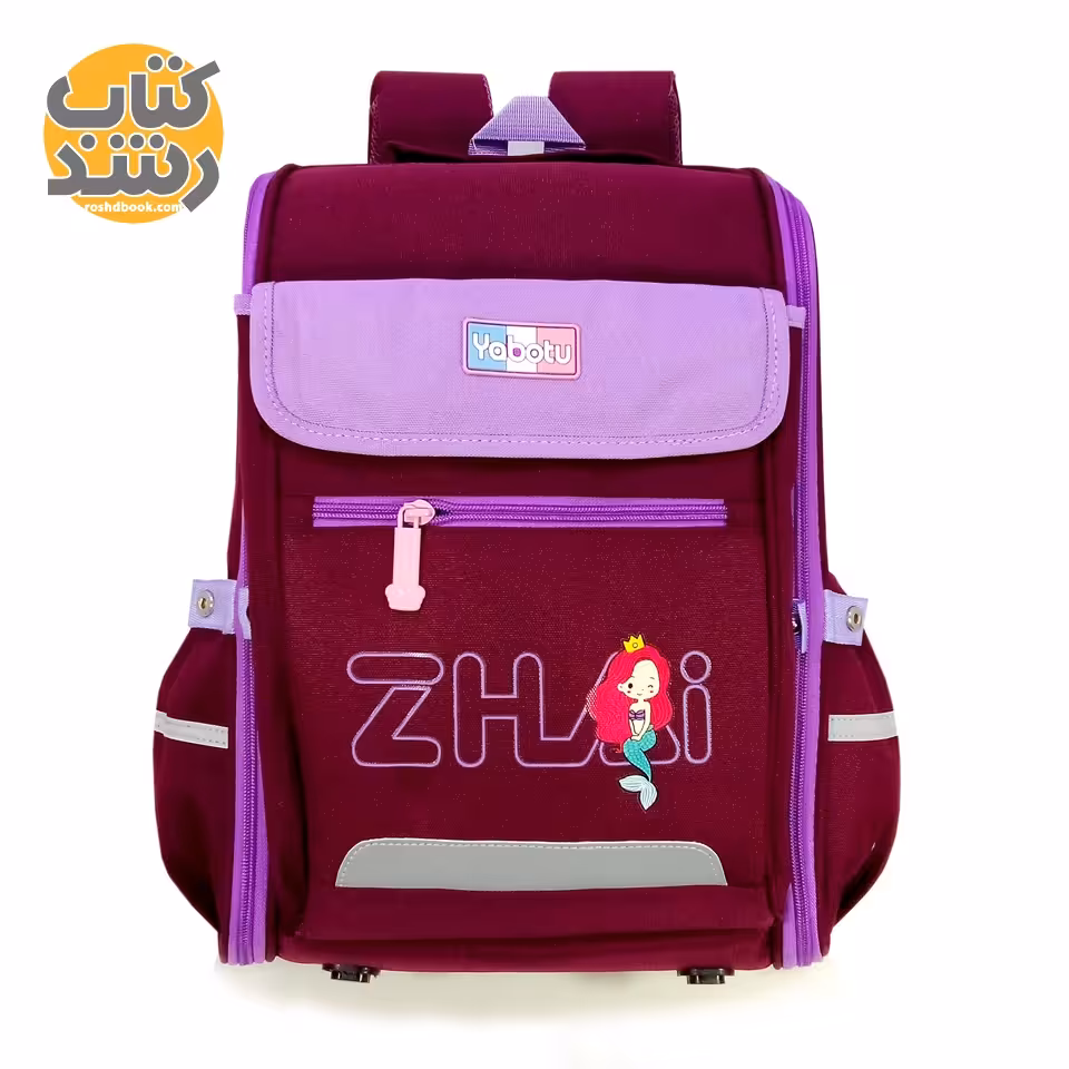 کوله پشتی صندوقی برزنتی دو زیپ طرح متنوع