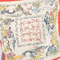 مینی اسکارف مرر قزمز با طرح قومی