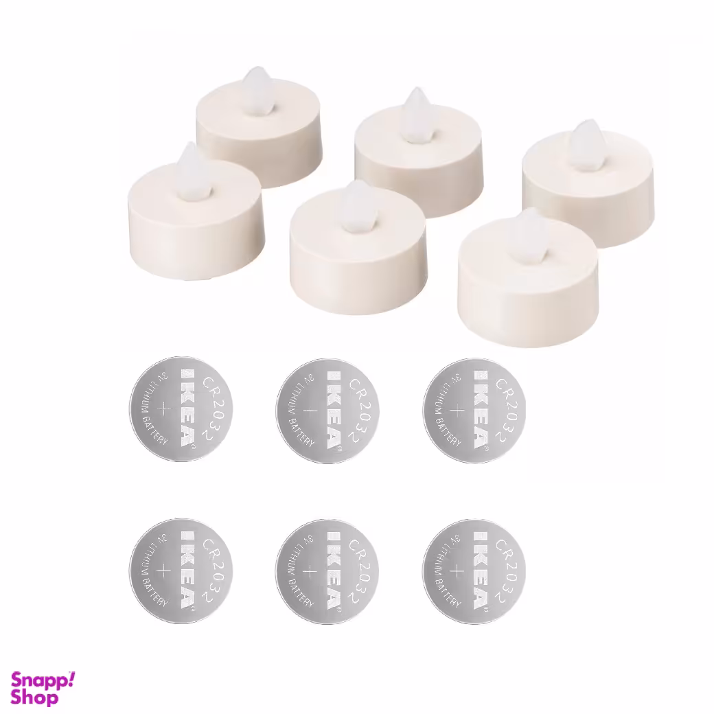 شمع ال ای دی ایکیا مدل Godafton بسته 6 عددی به همراه باتری