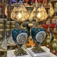 آباژور چراغ رومیزی طرح فرشته مدل آنسو با لاله شامپاینی