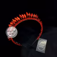 تل تاج کوتاه قرمز ظریف نیم تاج کوتاه دخترانه زنانه قرمز یلدایی اکسسوری مو تاج عروس ریسه مو تل 