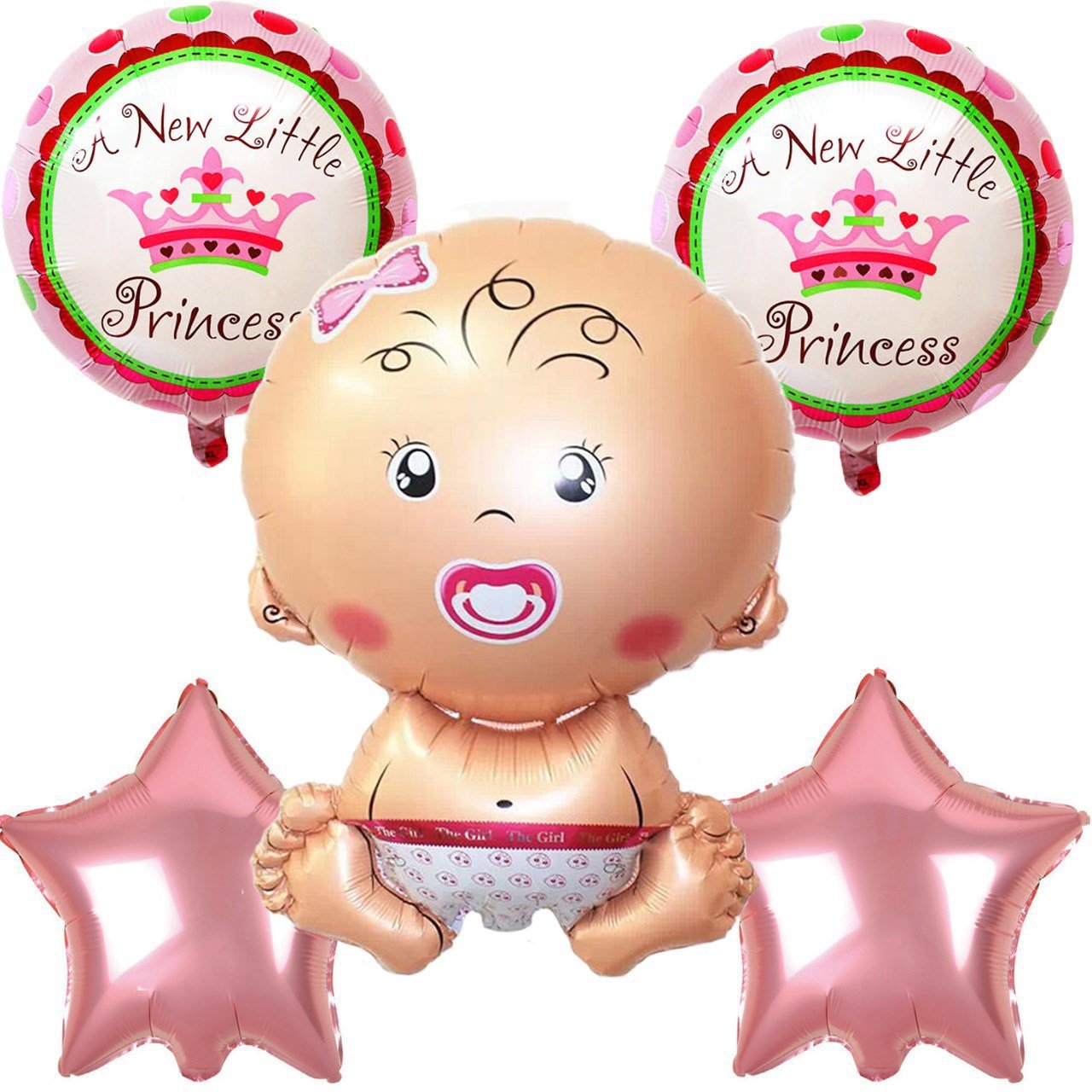 بادکنک فویلی مدل Little Princess مجموعه 5 عددی