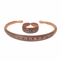 نیم ست دستبند و انگشتر مفتولی مربع کد JW83-2