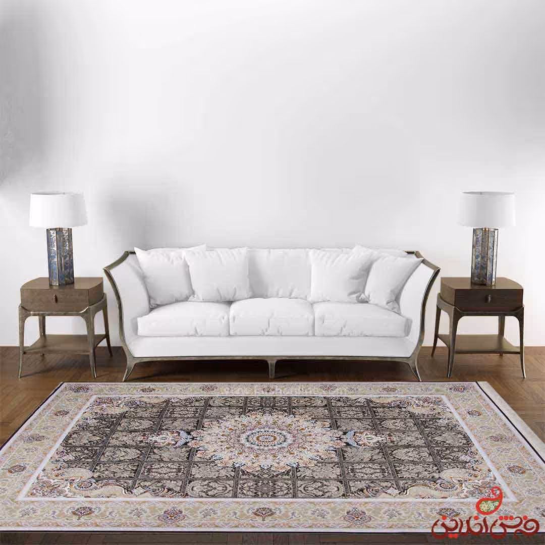 فرش ماشینی برلیان طرح لاله نوک مدادی