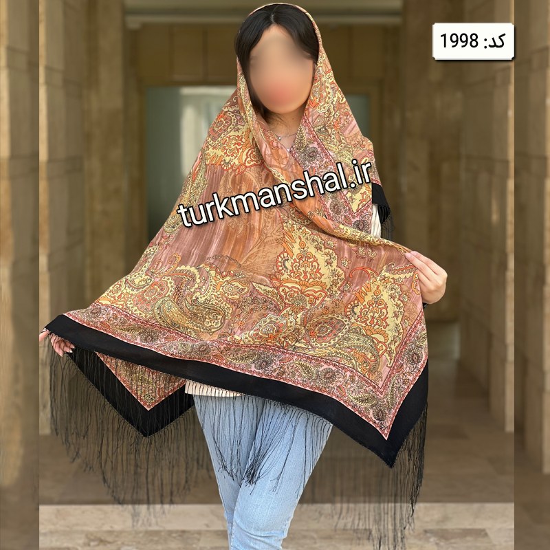 روسری ترکمن ابریشمی (ایتالیایی) کد 1998