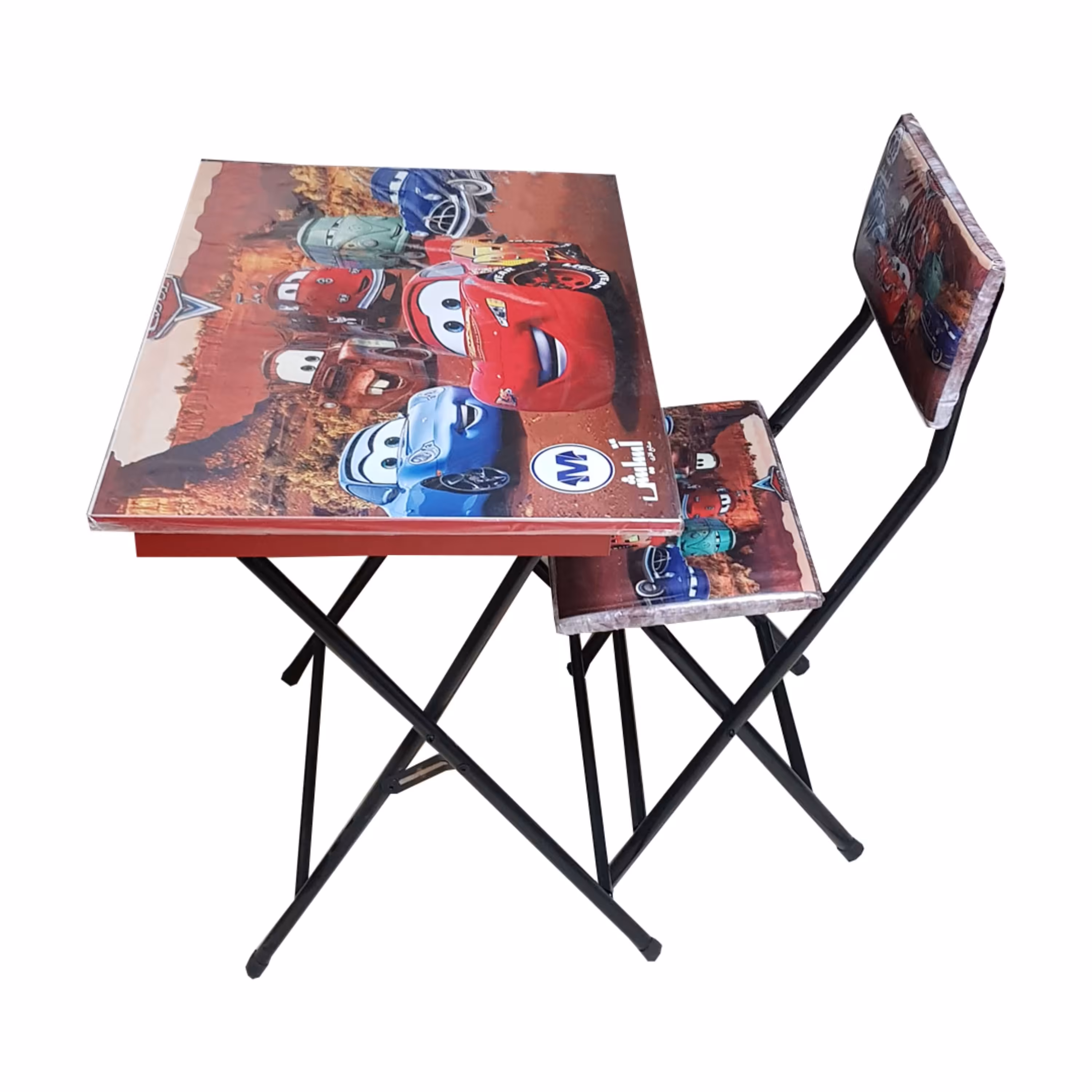 میز تحریر بدون باکس تاشو- به همراه صندلی - طرح ماشین ها (پس کرایه)