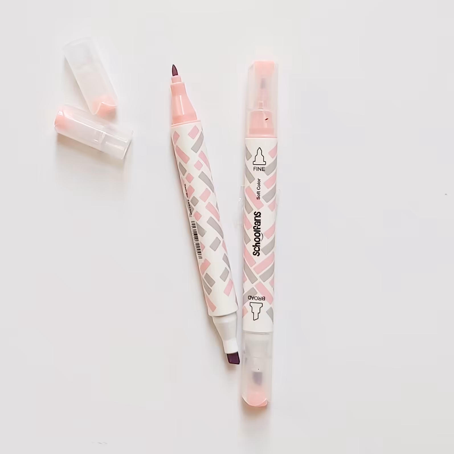 ماژیک هایلایتر  دوسر  رنگ صورتی p2 نوک نمدی برند اسکول فنس