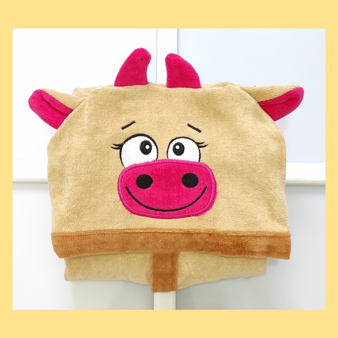 حوله تنپوش عروسکی بچه گانه صادراتی طرح گاو سایز70