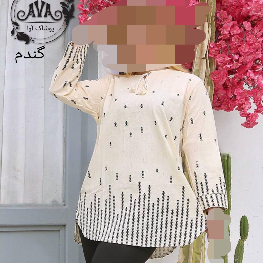 تونیک جنس لنین با 4رنگ زیبا مناسب تا سایز48