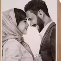 نقاشی چهره سیاه قلم