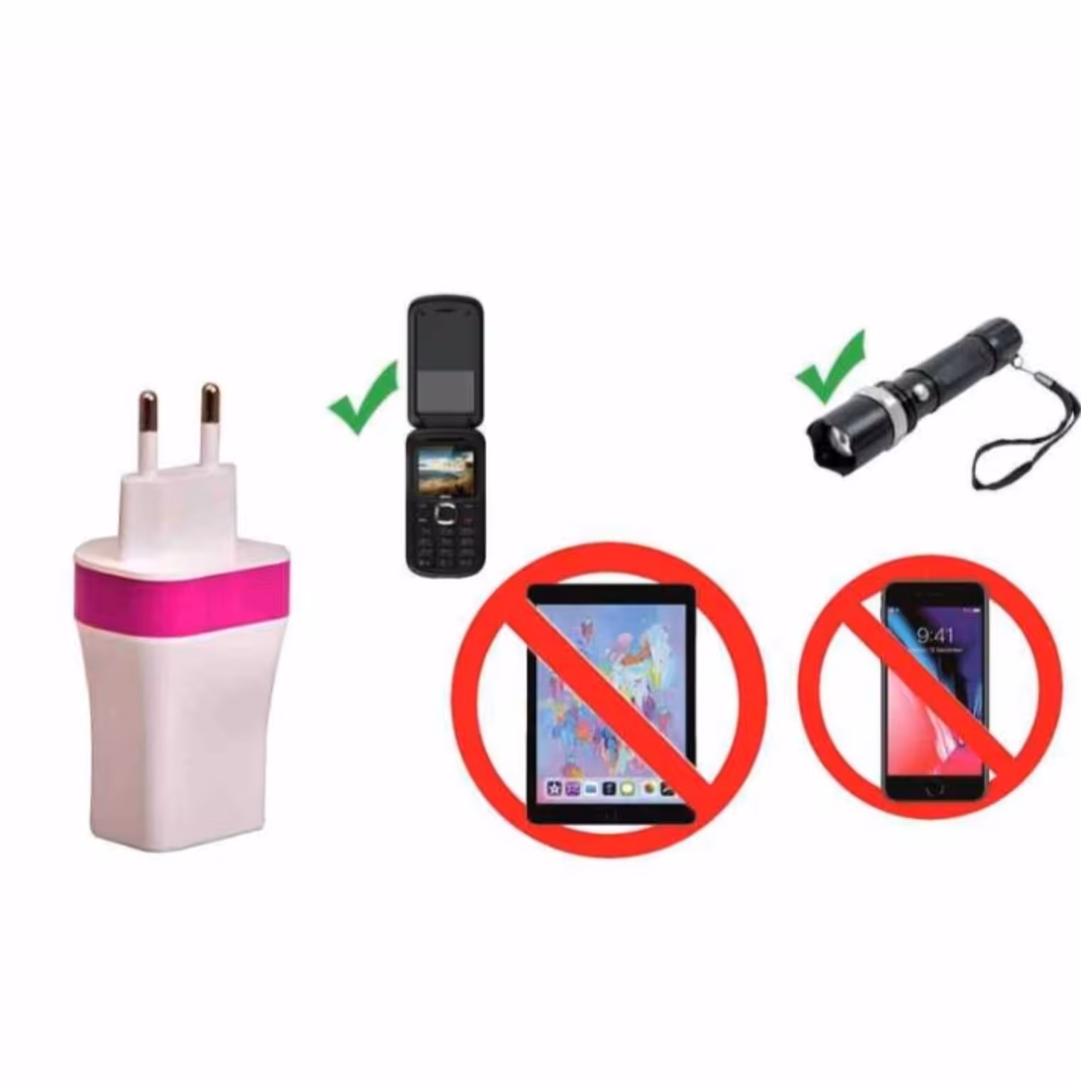 آدابتور شارژ USB سه درگاه خروجی مخصوص گوشی ساده و اسباب بازی 