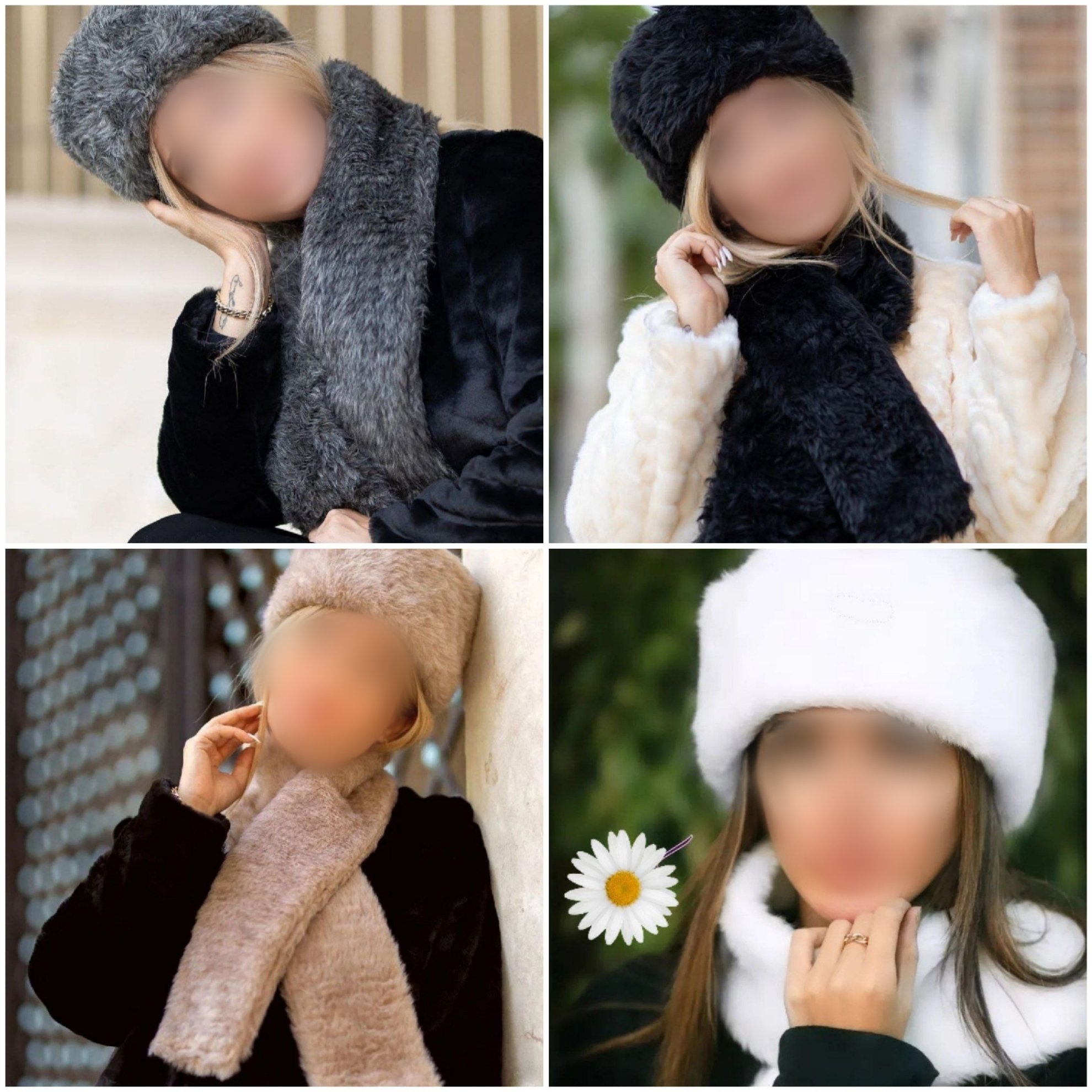 شال و کلاه فرحی - ست شال و کلاه خز - ست شال کلاه روسی - شال و کلاه روسی