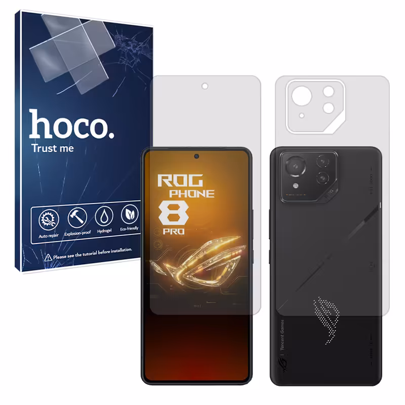 گلس صفحه نمایش و پشت گوشی ایسوس ROG Phone 9 مدل مات برند هوکو کد SS