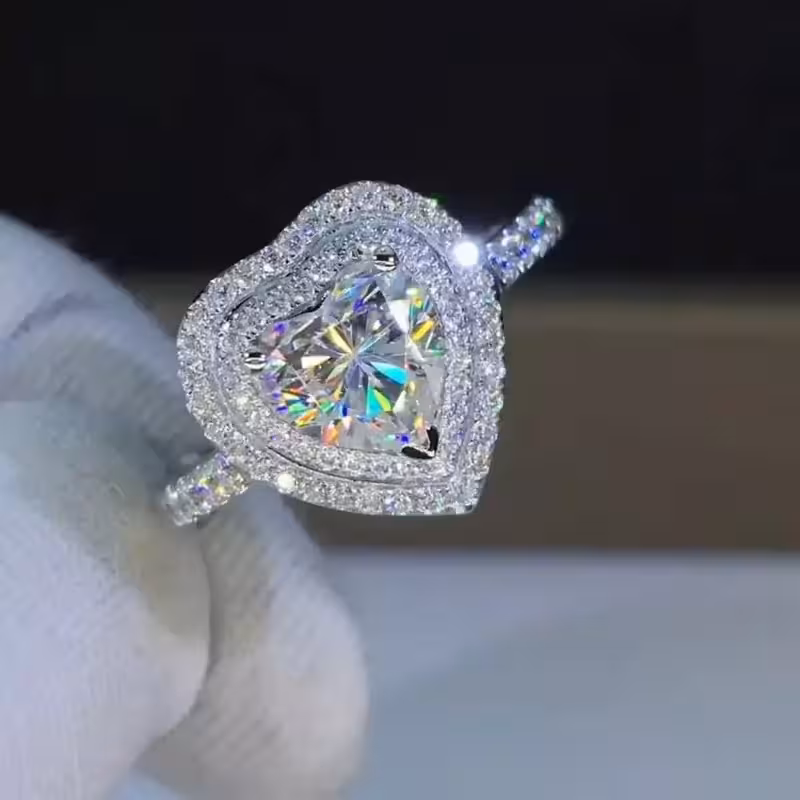 انگشتر با نگین بلند قلب کد F974