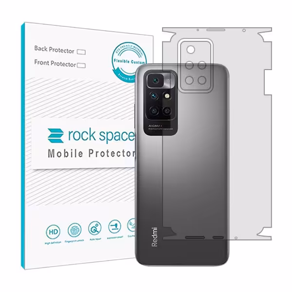 گلس محافظ پشت گوشی شیائومی Redmi 10 مدل نانو هیدروژل شفاف برند راک اسپیس کد 55763M