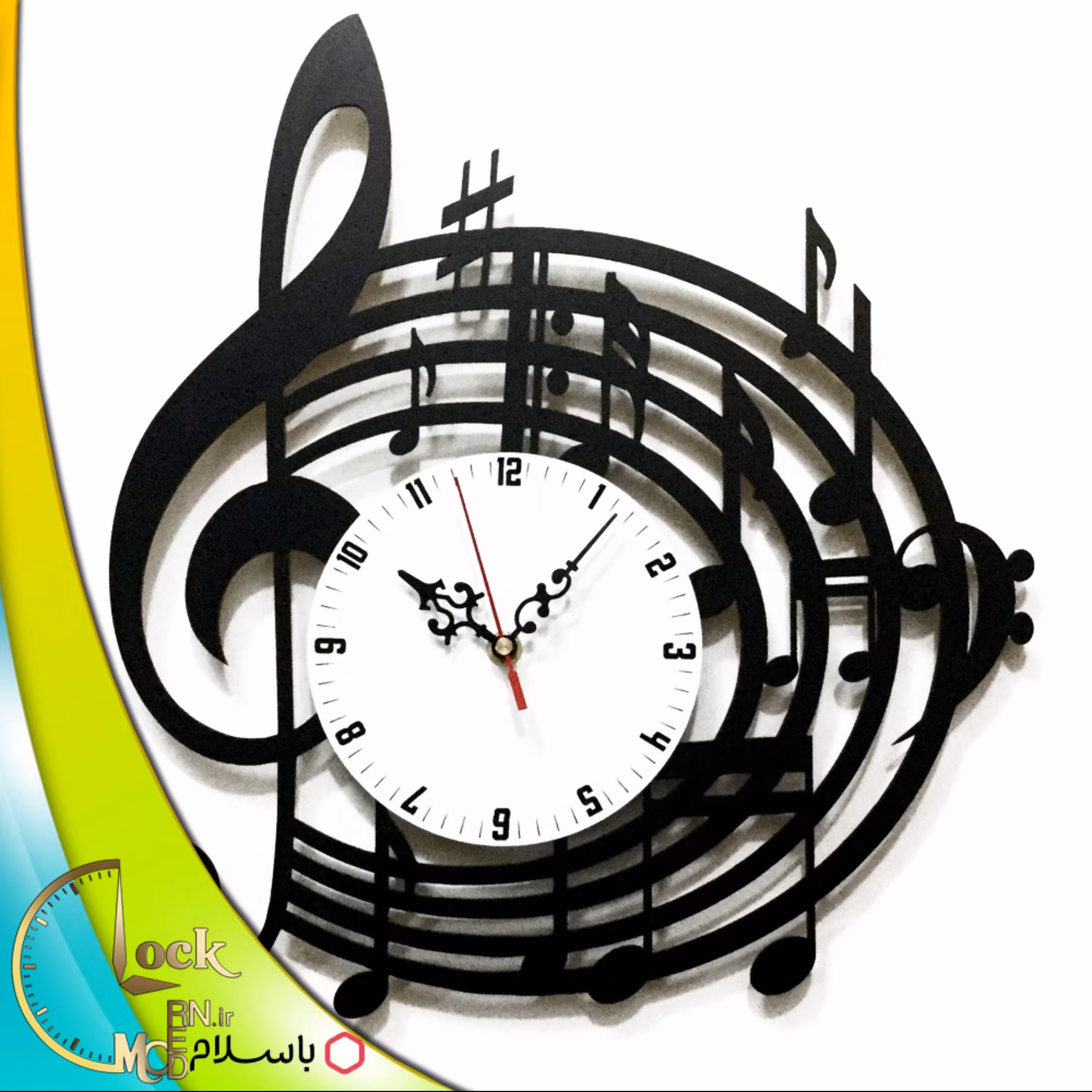 ساعت دیواری طرح موسیقی کد 30 (پس کرایه)