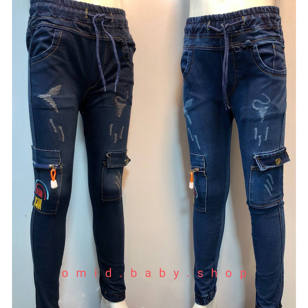 شلوار لی کمر کش شش جیب سایز 75 تا 100