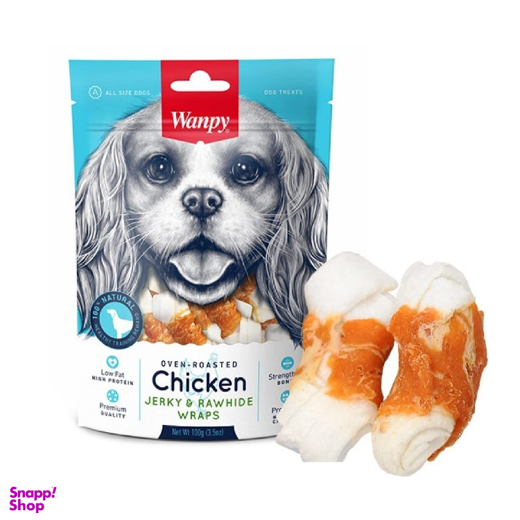 تشویقی سگ ونپی مدل Oven Raosted Chicken Jerky & Rawhide Wraps وزن 100 گرم