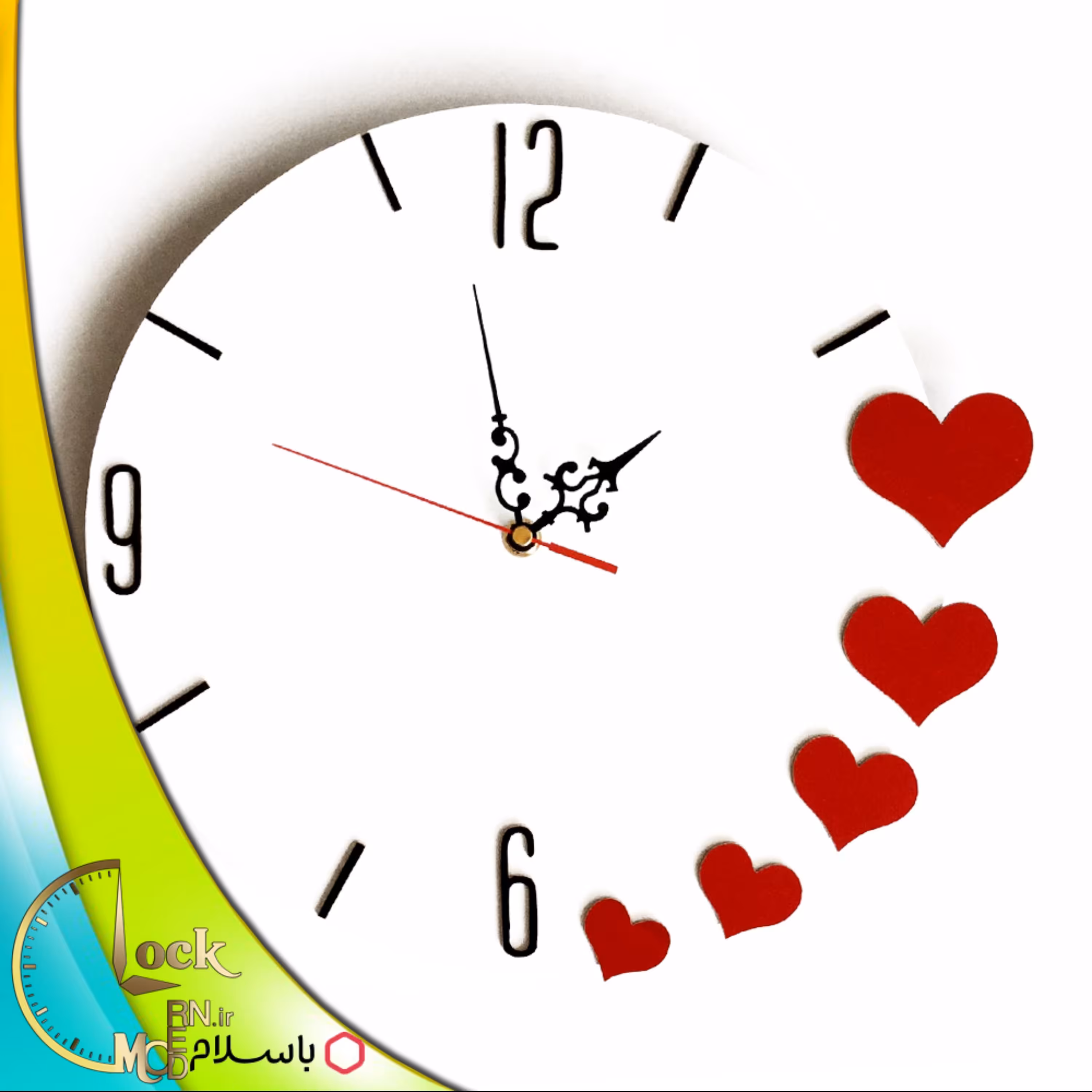 ساعت دیواری طرح قلبی کد 86 (پس کرایه)