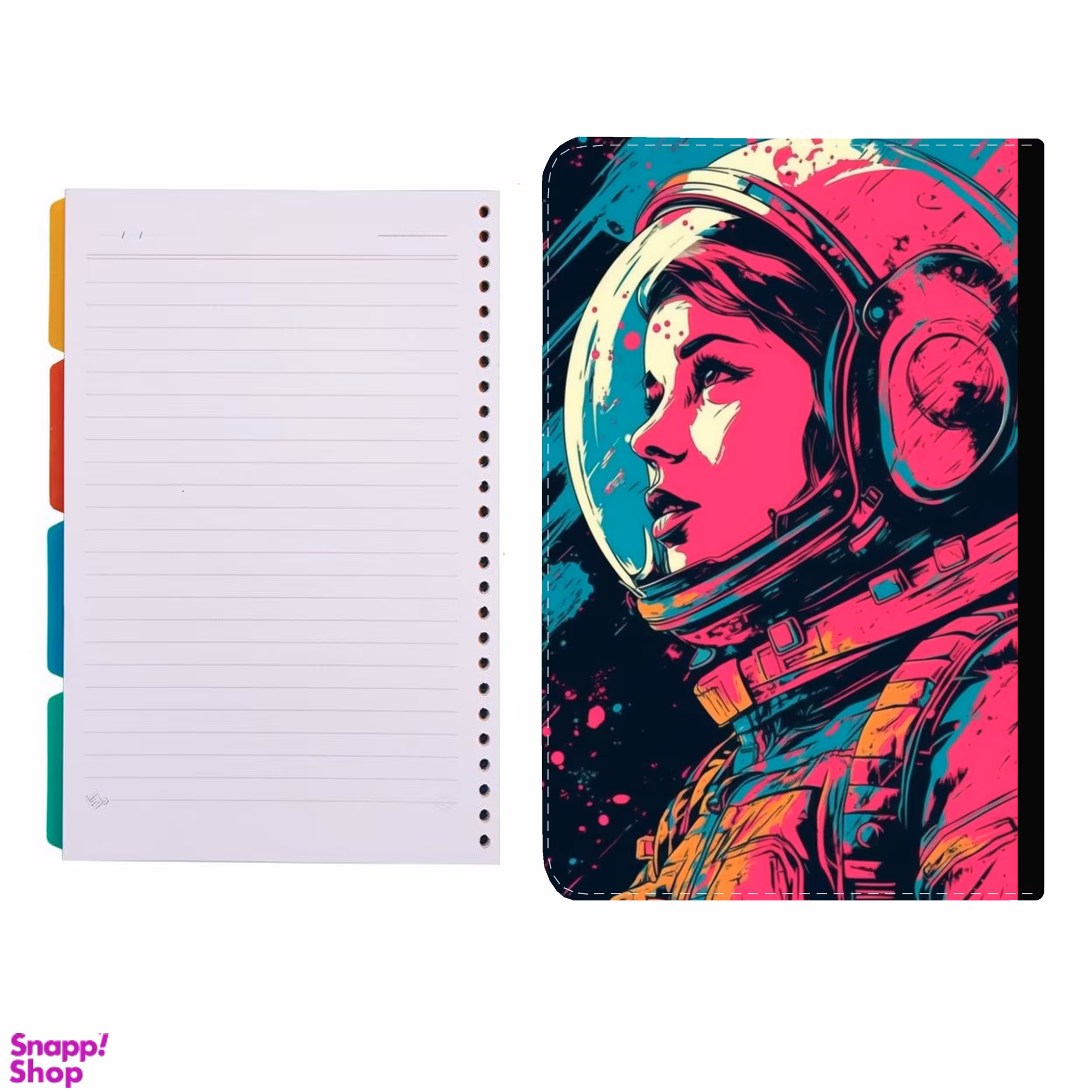 کلاسور طرح دختر فضانورد کد 566 به همراه کاغذ کلاسور