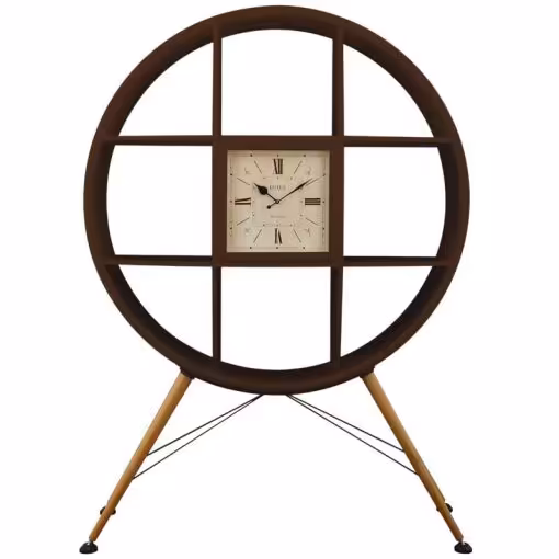 ویترین و کتابخانه چوبی ساعتدار WESTVILLE کد HGDC-85 رنگ BROWN و WHITE